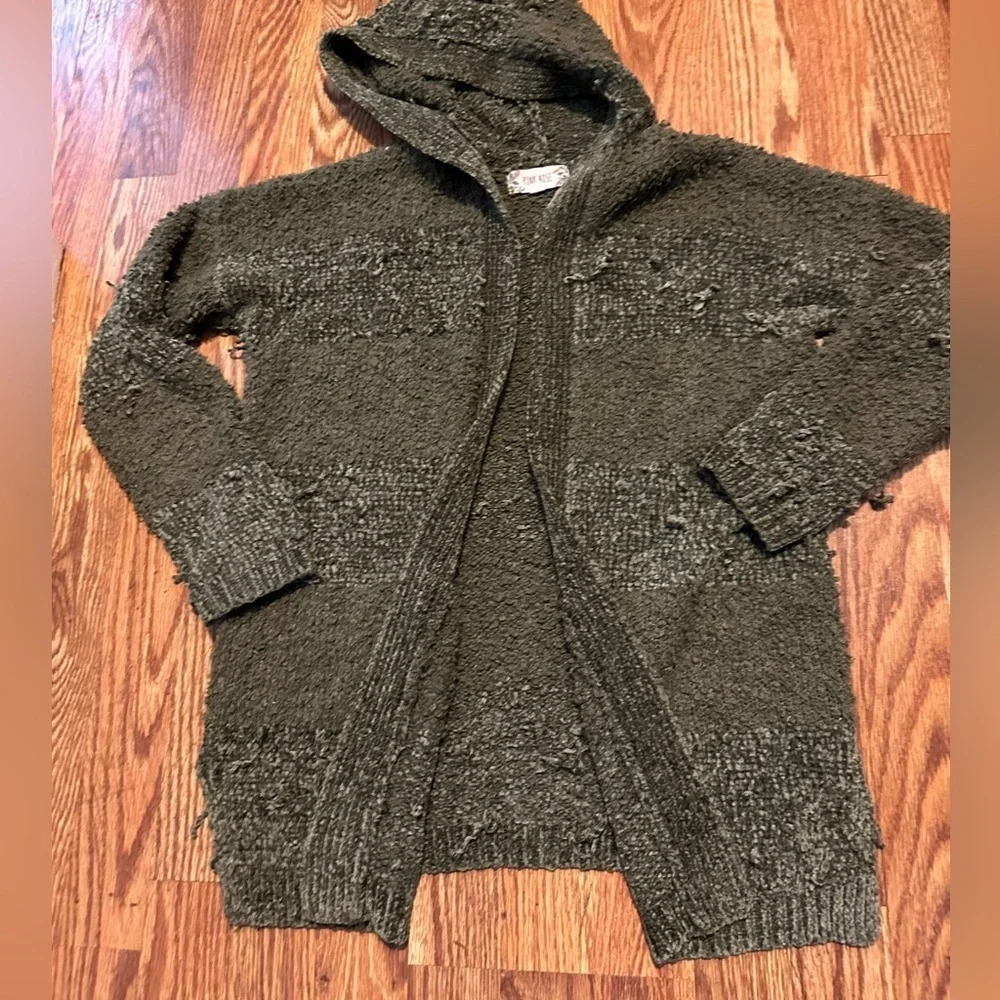 Pink Rose hooded cardigan, small